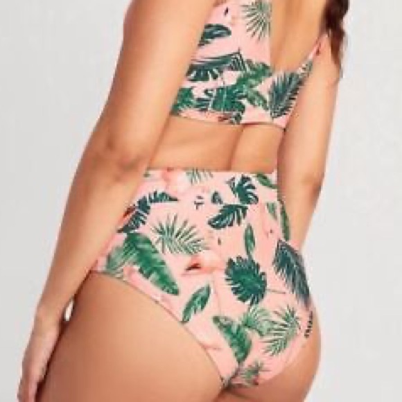 NWT Old Navy Flamingo Bikini bottom Women's Plus Size 3x Pink and Green NWT - Picture 2 of 6
